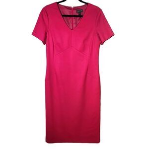 Long Tall Sally‎ Dress Shift Short Cap Sleeve Knee Length Pink Woven Lined 8